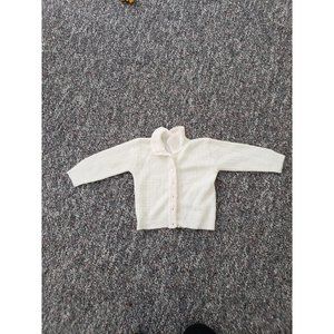 Vintage‎ 60s White and Pink Toddler Cardigan